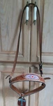 Turquoise Cross Pink Beaded Tapered Horse Noseband New Weaver Leather 45-0222. Fixed Price $39.99.