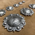Western Saddle Horse Tack Antique Engraved Berry Conchos Screw Back Multi Size. Fixed Price $5.00.