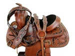 13 12 Pony Western Saddle Pleasure Floral Tooled Leather Trail Barrel Racing Set. Fixed Price $299.77.