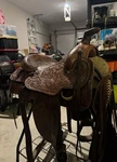 Hereford Tex Tan Roping/ranch Saddle 15.5". Fixed Price $500.00.