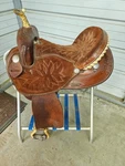 Used Older 15" Brown Color Barrel W/suede Seat/jockey By Dakota Saddlery. Fixed Price $499.99.