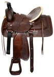 Buffalo Roper Hardseat Horse Saddle With Basketweave Tooling SIZE-16. Fixed Price $445.00.