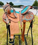 Kids Adults Western Horse Barrel Saddle Floral Tooled Free Tackset Shipping. Fixed Price $409.99.