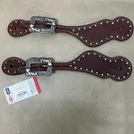 Weaver Equine Spur Straps Ladies 11 Length Brown Leather Studded Rose Buckle. Fixed Price $37.79.