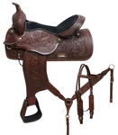 Economy Trail Pleasure Western Saddle Set Floral Tooling Full Qh Bars 16" New. Fixed Price $299.00.