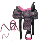 10" 12" Western Trail Lead-line Synthetic Saddle 4P Hsbp Pink Seat Floral Printd. Fixed Price $203.30.