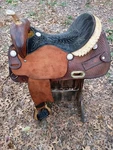 16" Billy Cook Barrel Racing Saddle. Made Sulphur, Oklahoma. Fixed Price $1295.00.