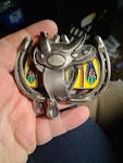 Great American Belt Buckle Co Enameled Brass Horse Saddle Western Vintage 1990. Fixed Price $18.75.