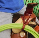 Lariat Rope Holder Loop Strap 24" Soft Latigo Leather Amish Made For Eddy's Tack. Fixed Price $10.75.