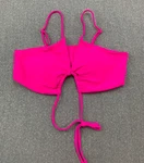 Cinch Circle Front Bikini Swimsuit Top Womens Size Hot Pink Thin Strap Tie Bow. Fixed Price $15.96.