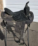 #7240 Big Horn Saddle 16.5" Cracked Tree. Fixed Price $150.00.