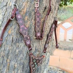 Wildrace Premium Horse Show Saddle Tack Western Leather Headstall Breast Collar. Fixed Price $149.00.