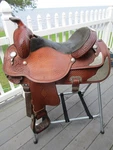 16'' Circle Y Equitation Western Show Saddle Sqh Bars With Cover. Fixed Price $800.00.