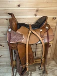16.5 Tucker High Plains Western Trail Saddle Model 260. Fixed Price $1750.00.