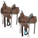 Double Youth/pony Chocolate Roughout Barrel Saddle 12". Fixed Price $290.00.