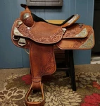 16" Inch Dale Chavez Western Show Saddle With Fqhb Basket Weave/floral Tooling. Fixed Price $1800.00.