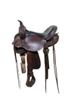 15.5 Inch Used Circle Y High Horse Mesquite Western Trail Saddle, Wide 997-10386. Fixed Price $1717.76.
