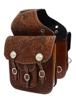 Showman Tooled Leather Saddle Bag W/ Engraved Silver Conchos & Buckles. Fixed Price $116.99.