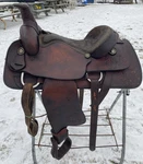 Used/vintage 16" Western Roping Saddle Made. Fixed Price $239.00.