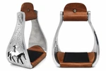 Challenger Horse Saddle Western Aluminium Bell Engraved Cut-out Stirrups 51146. Fixed Price $62.99.