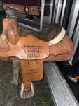 Hereford Brand Tex Tan Goat Tying Trophy Saddle. Fixed Price $985.00.
