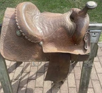 Vintage 15" Longhorn Tooled Roping Western Saddle Needs Tlc & Restoration. Fixed Price $159.95.