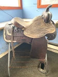 Used/vintage 15" Tooled Textan Western Trail/ Pleasure Saddle Made. Fixed Price $150.00.