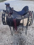 Len Brown Half Breed Patriot Wade/trail Saddle With Protector, Maker-orthoflex. Fixed Price $2900.00.