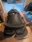16" Wide Dixieland Gaited Horse Saddle - Black Leather. Fixed Price $1000.00.