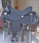 16 '' Black Abetta Pathfinder Western Trail Saddle Full Qh Bars. Fixed Price $425.00.