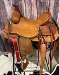 13" Custom Made Youth Kids Hr Roping Association Saddle W Bull Hide Covered Tree. Fixed Price $1695.00.