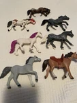 Playmobil Horses Lot Of Seven 7 1 Saddle & Tack Grey White Brown******. Fixed Price $14.56.