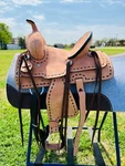Youth Ranch-style Horse Roughout Saddle Double Skirt 10" 12" 13". Fixed Price $379.99.