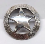 Silver Western Texas Ranger Star Carved Leathercraft Saddle Tack Belt Concho. Fixed Price $64.99.