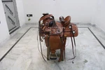 Leather Western Wade Saddle Tooled Carved Horse Tack Bucking Roll. Fixed Price $433.74.