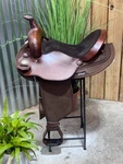 15" Fabtron 7102C Light Weight Western Trail Saddle Full Qh Bars Round Skirt. Fixed Price $395.00.