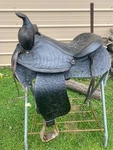 Used 15" Big W/western Saddlery Black Round Skirt Made. Fixed Price $145.00.