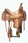 Premium Western Leather Roper Ranch Cutter Saddle - Genuine Natural Strip, Horse. Fixed Price $499.00.