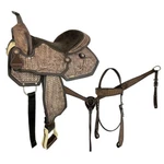 Western Pleasure Trail Saddle Set With Tooled Rough Out Leather 16" New. Fixed Price $417.36.