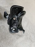 Mini Leather Floral Tooled Saddle 6.5" X 4.75" Western Home Novelty W/hats. Fixed Price $42.75.