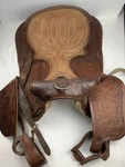 Vtg Simco #3140 Leather Western Trail Horse Saddle 15". Fixed Price $340.00.