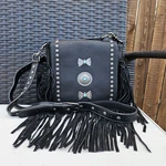 Montana Fringe Mariposa Concho Western Country Cowgril Crossbody Black. Fixed Price $54.99.