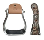 Western Copper Cactus Engraved Barrel Racing Aluminum Saddle Show Stirrups 51258. Fixed Price $59.99.