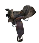 Vtg 15" Western Saddle By Bronco, For Parts Decor Horse Ranch Equestrian. Fixed Price $76.94.