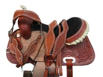 Handmade Oak Leaf Tooled Western Saddle Barrel Racing Horse Trail Tack 15 16 17. Fixed Price $399.64.