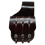 Western Handmade Leather Horse Saddle Bag Dark Brown Three Strap Buckle. Fixed Price $169.00.