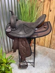 17" Big Horn Brown Western Trail Saddle #504 Light Weight Cordura Full Qh. Fixed Price $495.00.