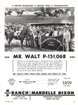 Walt Ranch Mardelle Dixon Benkelman Nebraska Quarter Horse Vtg Magazine Ad. Fixed Price $19.95.