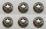 Set Of 6 Western Horse Saddle Tack 1-1/8" Antique Star Conchos Screw Back. Fixed Price $16.95.