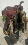 Vintage Circle Y Western Horse Saddle 15" Fits Quarter. Fixed Price $1350.00.